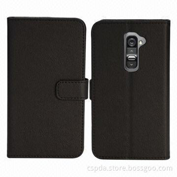 Hot Selling Folio Wallet Leather Case for LG G2